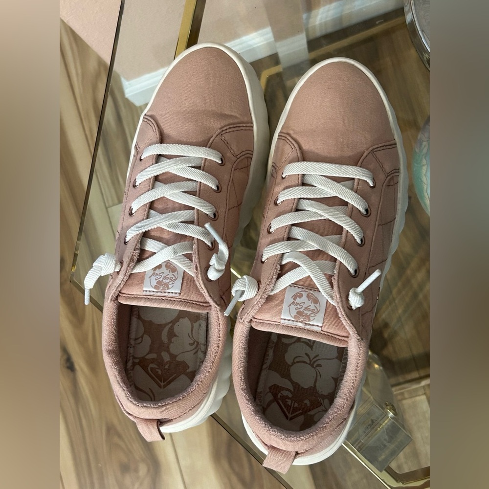 Roxy Blush Pink Chunky Platform Sneakers Size 10 - Picture 3 of 16